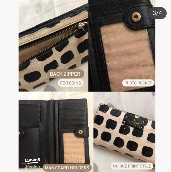 Kate Spade Neda Grove Slim Snap Leather Wallet - Picture 8 of 9